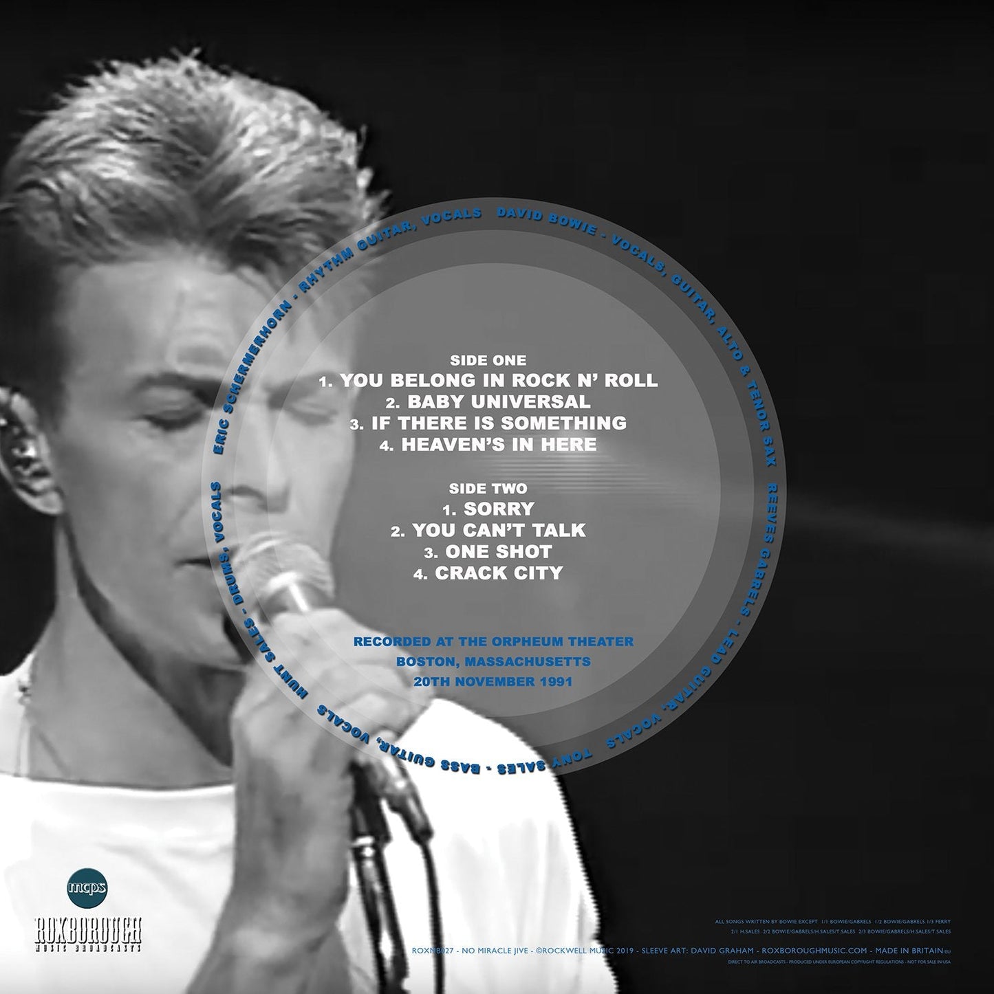 David Bowie, NO MIRACLE JIVE, Limited Edition Dove Grey Vinyl, Numbered*