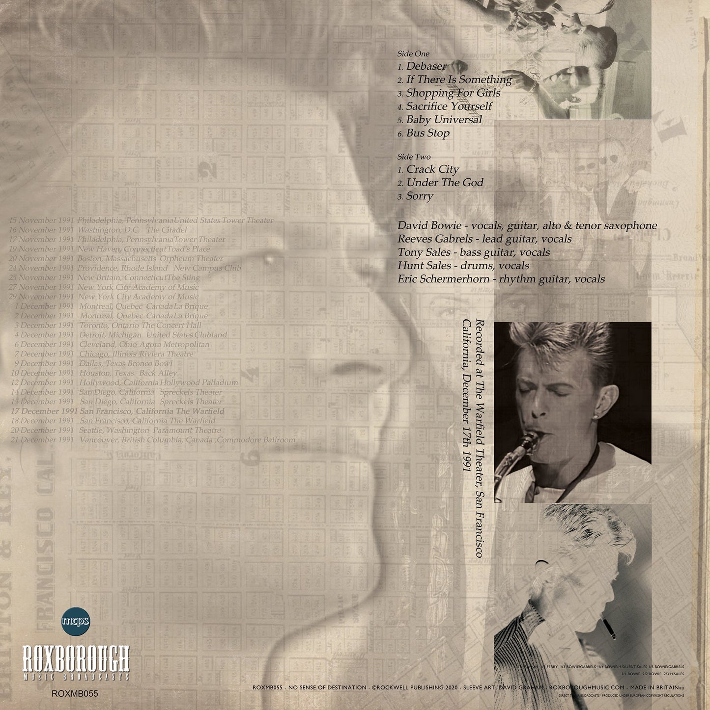 David Bowie Tin Machine, NO SENSE OF DESTINATION, Red Vinyl