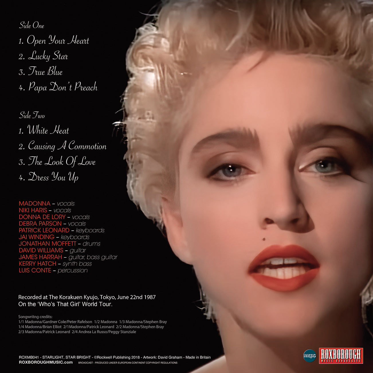 Madonna. STARLIGHT STAR BRIGHT, Orange Vinyl, Limited Numbered Edition