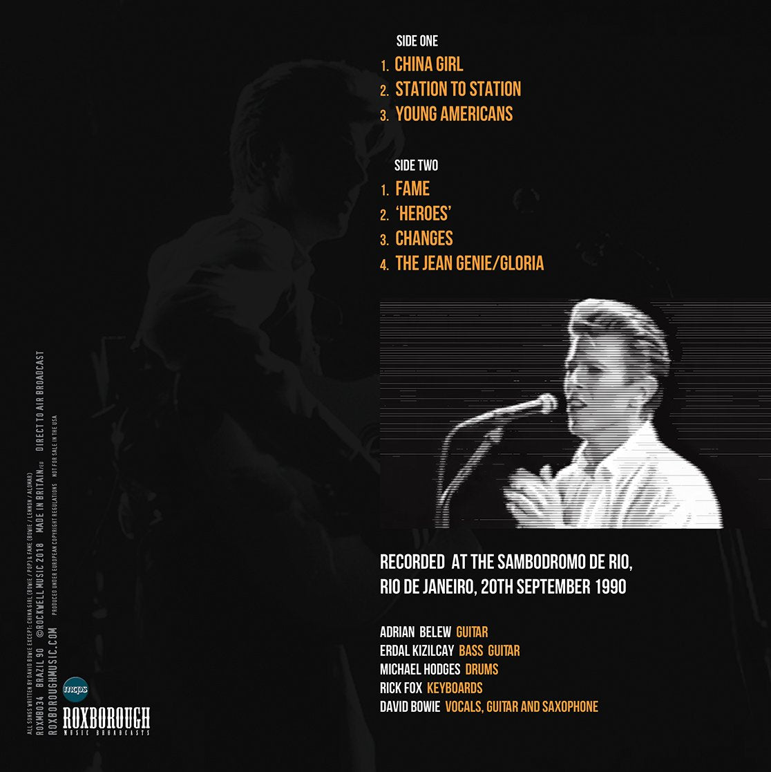 David Bowie, BRAZIL 90, Vinyle Marbré Lavage Orange Édition Limitée