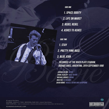 David Bowie, NEVER LET IT RAIN, Limited Edition Clear Vinyl*